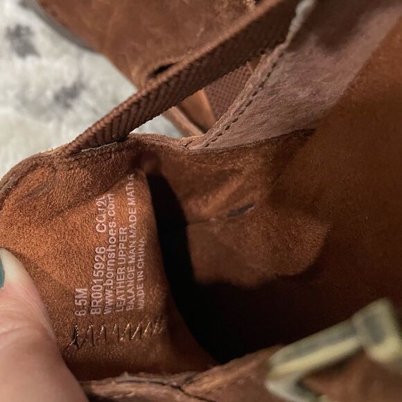 BORN Nolina Rust Leather NWOB Suede Ankle Bootie - Picture 4 of 7